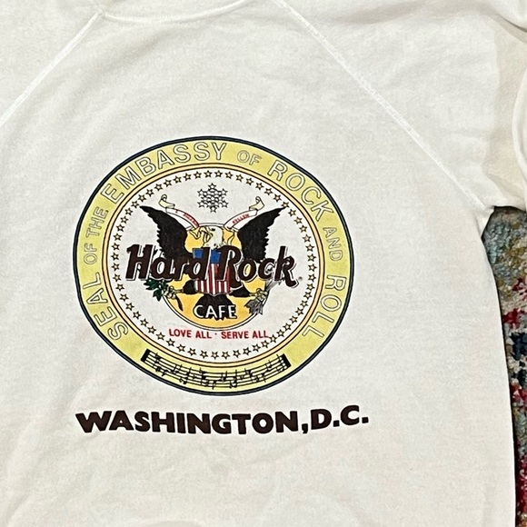 Vintage Hard Rock Cafe Washington DC 1980s Crewneck Sweatshirt - Picture 2 of 5